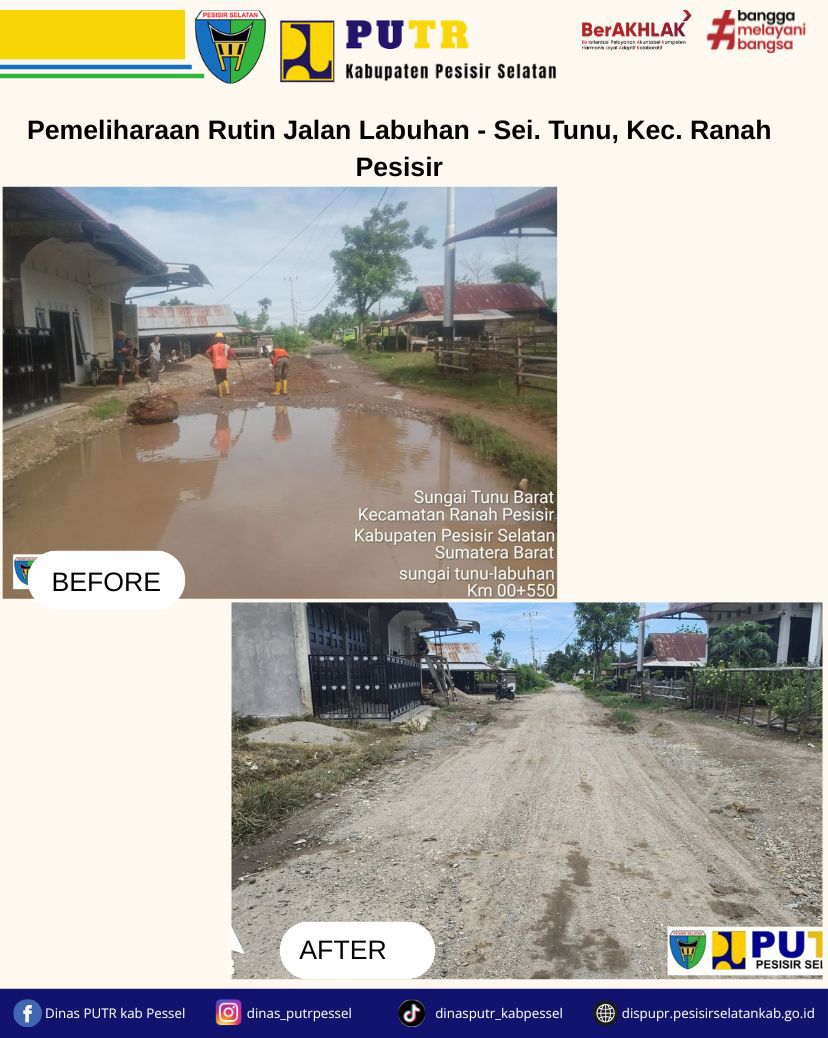 Pemeliharaan Rutin Jalan Labuhan–Sei Tunu, Akses Masyarakat Kian Lancar