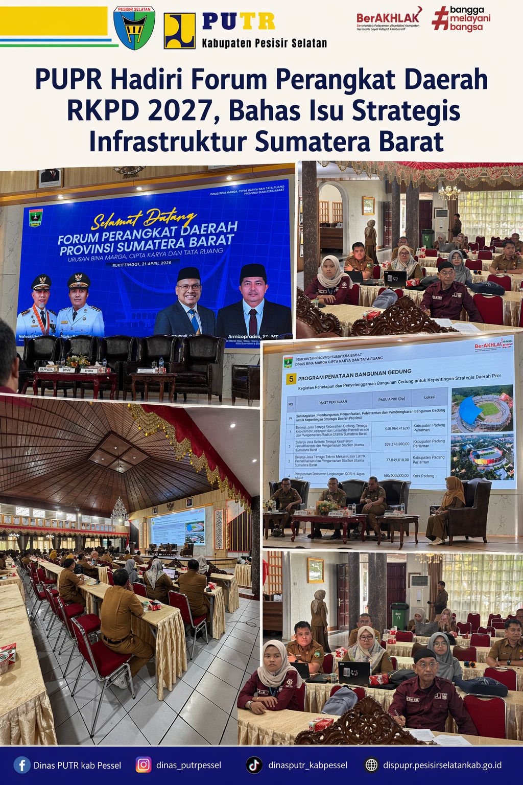 Forum Perangkat Daerah RKPD 2027, Bahas Isu Strategis Infrastruktur Sumatera Barat