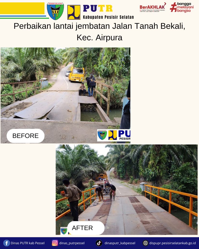 Tingkatkan Aksesibilitas, Dinas PUTR Lakukan Pemeliharaan Jembatan di Tanah Bekali Airpura