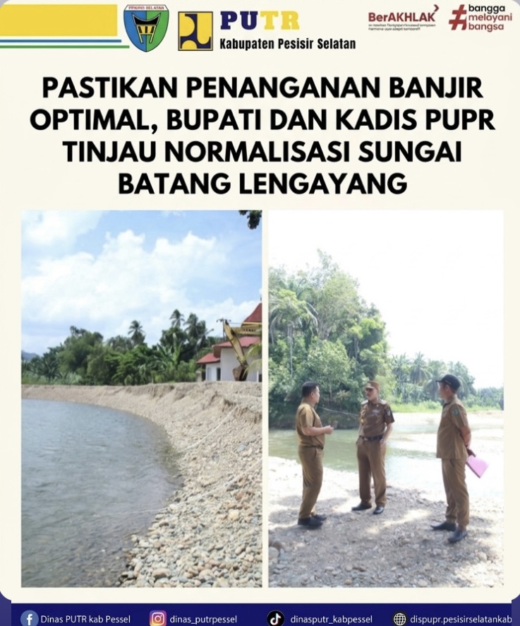 Bupati dan Kadis PUPR Tinjau Normalisasi Sungai Batang Lengayang