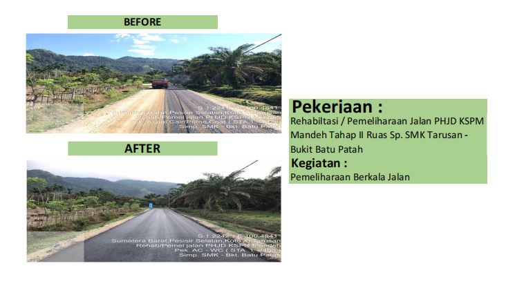 DOKUMENTASI SALAH SATU RUAS YANG DIPERBAIKI MELALUI PROGRAM HIBAH JALAN DAERAH PHJD TAHAP 2